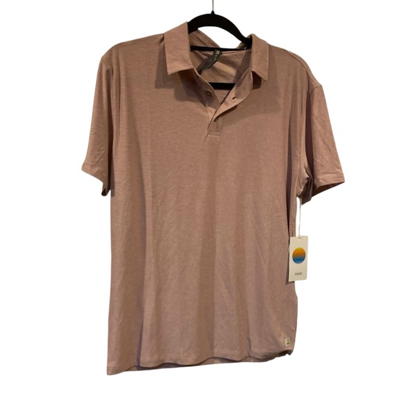 NWT Vuori mens strato tech polo FADED ROSE HEATHER Size S